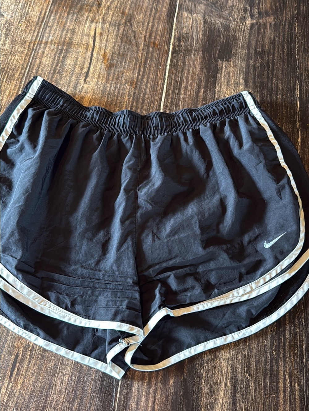Nike Tempo Black Women's Athletic Shorts with White Trim